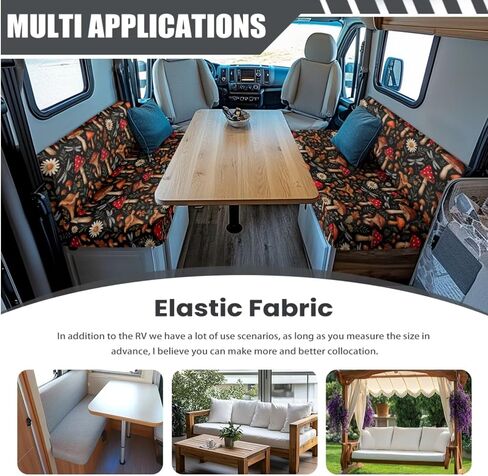 RV Coach Cover Cover Coushion Cover Cover Stretch Sofa Furniture for RV Camper - Cow Hide Print Printable Camper Expensions for Inside RV Sofa Protector in Kuwait