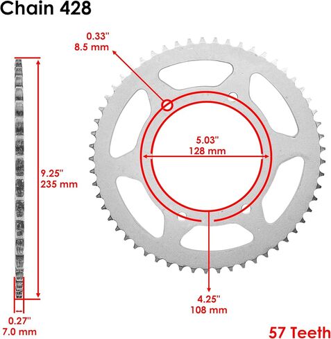 طقم سبوكت الأمامي والخلفي Caltric متوافق مع Suzuki DR-Z125L DRZ125L 2003-2016 in Saudi Arabia