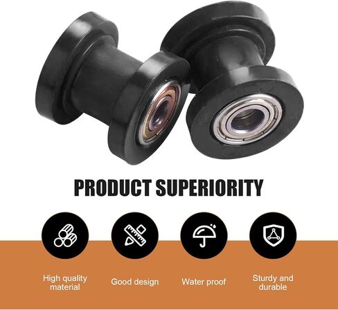 2 PCS Chain Tensioner, 8mm/0.3 inch and 10mm/0.4 inch Rolling Sprocket Guides, Modified Repair Parts, Suitable for Most Motorcycles Dirt Bikes Off-Road Vehicles (Black) in Saudi Arabia