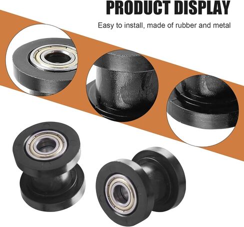 2 PCS Chain Tensioner, 8mm/0.3 inch and 10mm/0.4 inch Rolling Sprocket Guides, Modified Repair Parts, Suitable for Most Motorcycles Dirt Bikes Off-Road Vehicles (Black) in Saudi Arabia