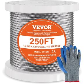 VEVOR 5/32 Stainless Steel Cable, 500FT T316 Wire Rope 1x19 Marine Grade Steel Cable for Deck Railing Brackets Handrail Stair DIY Balustrade in Saudi Arabia