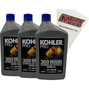 ثلاثة حزمة متوافقة مع Kohler Pro SAE 10W-50 Lifed Life Oil Entary Olt 25 357 72-S يحتوي على ثلاثة كوارت ومسار قمع in Kuwait