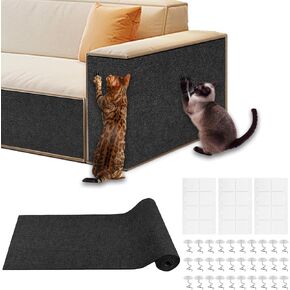 Cat Scratch Furniture Protector, 78.7"x15.8" Large Self-Adhesive Mat, Trimmable Scratch-Resistant Carpet for Sofa, Wall, Cat Tree & Door Protection, Durable Indoor Cat Scratcher Mat (Brown) in Kuwait