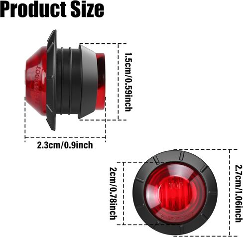 ALFU 10PCS Blue 3/4" 12V LED Boat Interior Lights Marine Navigation Lights Clearance Marker Lights Round Bullet Side Indicator Lamps for Truck, Trailer, RV, Van, Boat, Bus, Caravan in Saudi Arabia