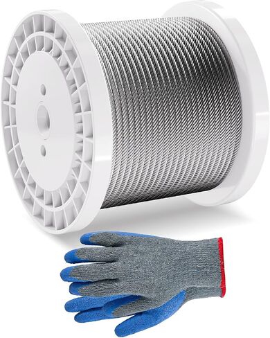 VEVOR 5/32 Stainless Steel Cable, 500FT T316 Wire Rope 1x19 Marine Grade Steel Cable for Deck Railing Brackets Handrail Stair DIY Balustrade in Saudi Arabia