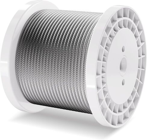 VEVOR 5/32 Stainless Steel Cable, 500FT T316 Wire Rope 1x19 Marine Grade Steel Cable for Deck Railing Brackets Handrail Stair DIY Balustrade in Saudi Arabia