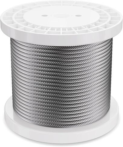 VEVOR 5/32 Stainless Steel Cable, 500FT T316 Wire Rope 1x19 Marine Grade Steel Cable for Deck Railing Brackets Handrail Stair DIY Balustrade in Saudi Arabia