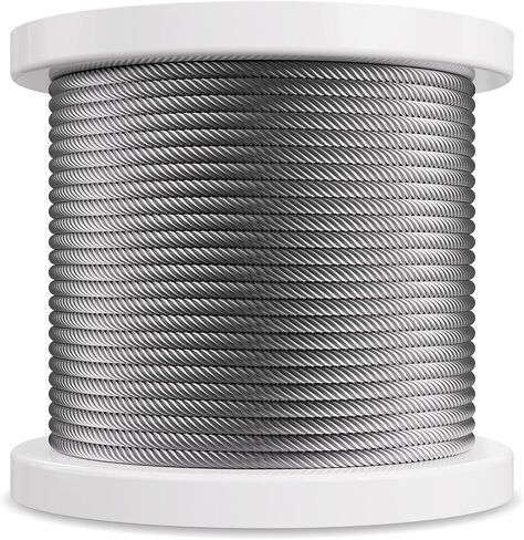 VEVOR 5/32 Stainless Steel Cable, 500FT T316 Wire Rope 1x19 Marine Grade Steel Cable for Deck Railing Brackets Handrail Stair DIY Balustrade in Saudi Arabia