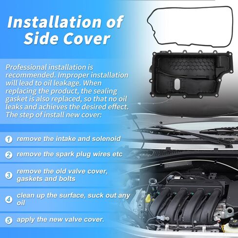 Engine Valve Cover for Ford Edge 2007-2019 for Ford Explorer 2011-2019 for Lincoln MKS MKT MKX MKZ Front Valve Rocker Cover with Gasket 8A8Z-7G004-A/8A8Z7G004A/9E9Z-7G004-A in Saudi Arabia