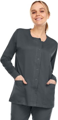 MediChic Women's Scrubs Medical Warm Up Nurse Scrub Jacket, Available in Over 10 Colors Red in Kuwait