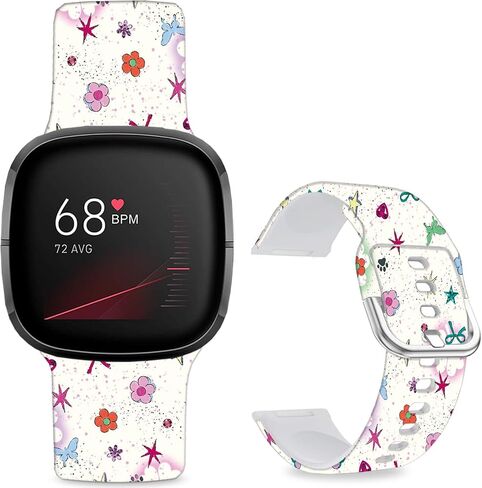 عصابات شبح الموت للهالوين متوافقة مع Fitbit Sense/Sense 2/Versa 3/Versa 4 Band Fancy Soft Sport Silicone Cartoon Holiday Strap الرجال النساء in Saudi Arabia