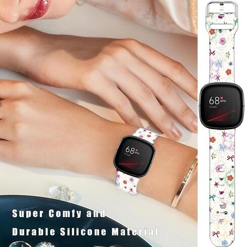 عصابات شبح الموت للهالوين متوافقة مع Fitbit Sense/Sense 2/Versa 3/Versa 4 Band Fancy Soft Sport Silicone Cartoon Holiday Strap الرجال النساء in Saudi Arabia