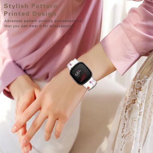 عصابات شبح الموت للهالوين متوافقة مع Fitbit Sense/Sense 2/Versa 3/Versa 4 Band Fancy Soft Sport Silicone Cartoon Holiday Strap الرجال النساء in Saudi Arabia