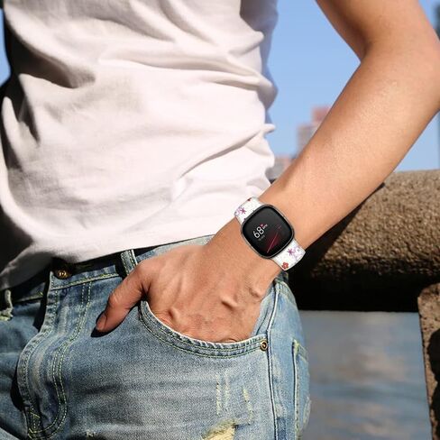 عصابات شبح الموت للهالوين متوافقة مع Fitbit Sense/Sense 2/Versa 3/Versa 4 Band Fancy Soft Sport Silicone Cartoon Holiday Strap الرجال النساء in Saudi Arabia