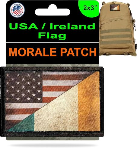 Distressed Ireland Irish USA Flag Patch| Ireland Morale Patch | 2x3 USA Flag Irish Patch by RedheadedTshirts Show Your Irish American Pride on Your Plate Carrier, Tactical Gear, Backpack or hat in Saudi Arabia