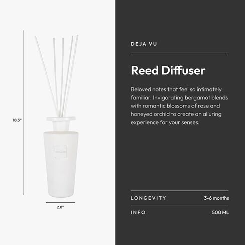 Aroma360 | Escapade Reed Diffuser Set | Hotel Inspired Luxury Essential Oil Reed Diffuser | Ozone, Jasmine and Black Pepper 3.4 fl oz, 100 mL - Black in Saudi Arabia