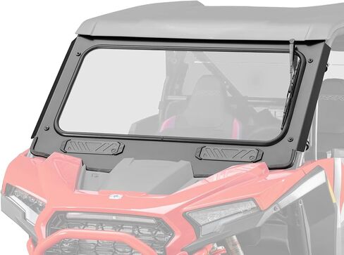 الزجاج الأمامي SuperAtv لـ 2024+ Polaris RZR XP | RZR XP 4 | إطار الألومنيوم | نقطة معتمدة من الزجاج الأمامي السلامة المصنوعة من السلامة | مقاومة الخدش | يشمل المساحات اليدوية in Saudi Arabia