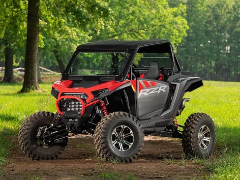الزجاج الأمامي SuperAtv لـ 2024+ Polaris RZR XP | RZR XP 4 | إطار الألومنيوم | نقطة معتمدة من الزجاج الأمامي السلامة المصنوعة من السلامة | مقاومة الخدش | يشمل المساحات اليدوية in Saudi Arabia