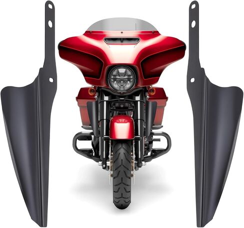 منافسات الرياح الشوكة الأمامية من الزجاج الأمامي لعام 1995-2024 HD Touring Street Glide Electra Glide Road King Cvo flht flhr flhx (Gloss Black) in Kuwait
