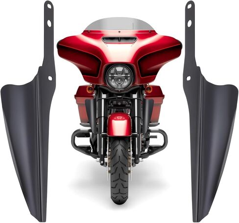 Front Fork Wind Deflectors Windshield for 1995-2024 HD Touring Street Glide Electra Glide Road King CVO FLHT FLHR FLHX (Gloss Black) in Kuwait