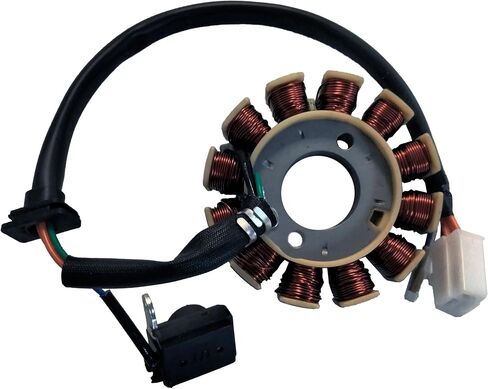 Stator + Flywheel Assembly, GY6 125cc 150cc 180cc 200cc 12 Coils Magneto Stator for Chinese Scooter Moped ATV Go Kart Quads 152QMI 157QMJ Engine (DC) OEM part for Wolf Brand Scooters 150cc Models. in Saudi Arabia