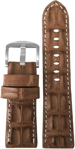 Genuine Hornback Alligator Watch Band with Stitching in Saudi Arabia