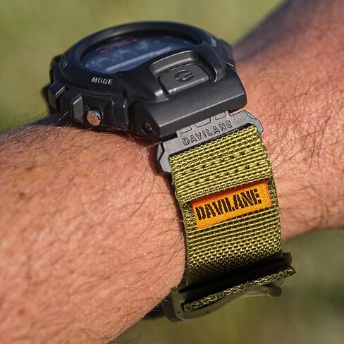 ​16mm Nylon Military Watch Band for G-Shock GD/DW/GW/GA Series (GD-350, DW-5600, GW-6900, GA-100/200/2100) - Quick Release Watch Band with Swappable Patches & G-Hook Closure in Kuwait