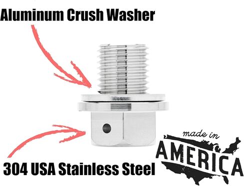 Votex - Oil Drain Plug fits Yamaha YFM660R Raptor (2001-2005) - Made in USA - Stainless Steel - Part Number 90340-14132-00 in Saudi Arabia