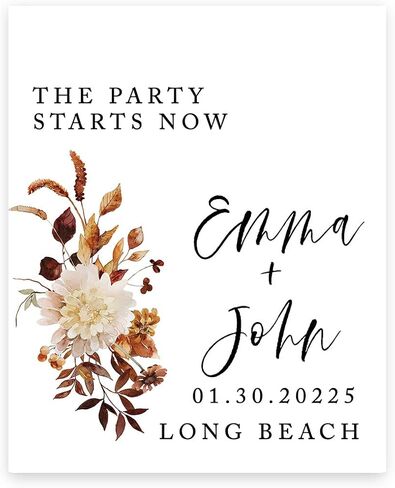 Andaz Press Custom Large Wedding Welcome Sign, 16" x 20" Fall Boho Terracotta Personalized Canvas Welcome Sign Sign Our Canvas Modern Welcome Sign for Wedding Ceremony Reception Guestbook Alternative in Saudi Arabia