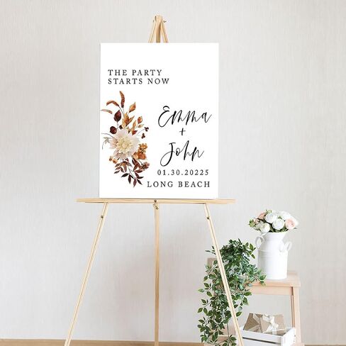 Andaz Press Custom Large Wedding Welcome Sign, 16" x 20" Fall Boho Terracotta Personalized Canvas Welcome Sign Sign Our Canvas Modern Welcome Sign for Wedding Ceremony Reception Guestbook Alternative in Saudi Arabia