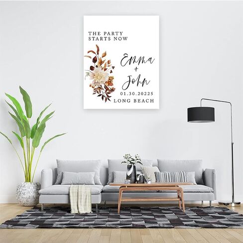 Andaz Press Custom Large Wedding Welcome Sign, 16" x 20" Fall Boho Terracotta Personalized Canvas Welcome Sign Sign Our Canvas Modern Welcome Sign for Wedding Ceremony Reception Guestbook Alternative in Saudi Arabia