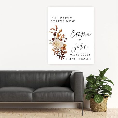 Andaz Press Custom Large Wedding Welcome Sign, 16" x 20" Fall Boho Terracotta Personalized Canvas Welcome Sign Sign Our Canvas Modern Welcome Sign for Wedding Ceremony Reception Guestbook Alternative in Saudi Arabia