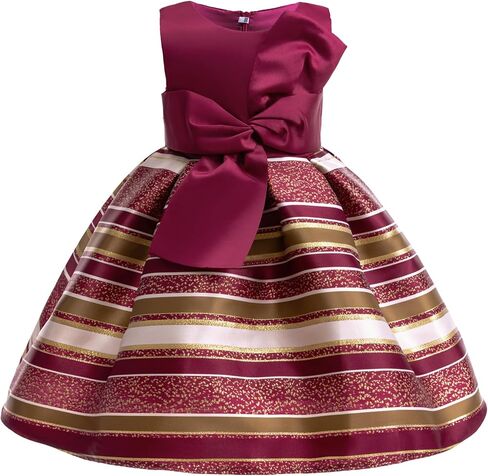 CMMCHAAH 2-9T Flower Girls Dresses Toddler Striped Dress in Kuwait