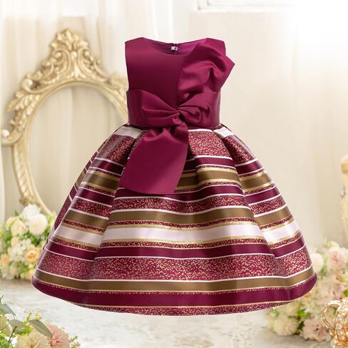 CMMCHAAH 2-9T Flower Girls Dresses Toddler Striped Dress in Kuwait