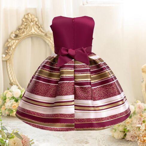 CMMCHAAH 2-9T Flower Girls Dresses Toddler Striped Dress in Kuwait
