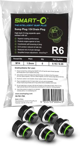 R6 Oil Drain Plug M14x1.5mm – Fits Acura, Honda, Hyundai, Daewoo and Many More. Engine Oil Pan Protection Plug with Anti-Leak & Anti-Vibration Function Re-usable and Eco-Friendly. in Saudi Arabia