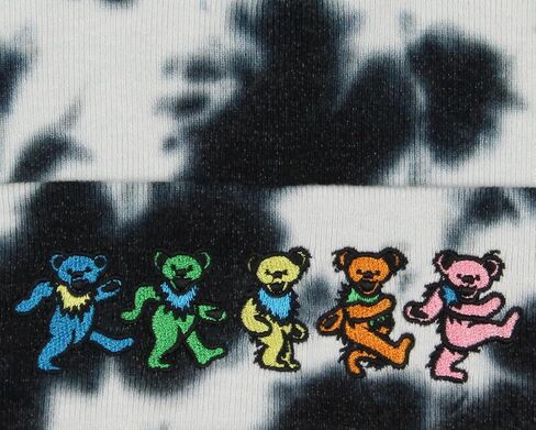 Grateful Dead Embroidered Dancing Bears Tie-Dyed Cuffed Adult Cold Weather Beanie OSFM for Men Women Multicolored in Saudi Arabia