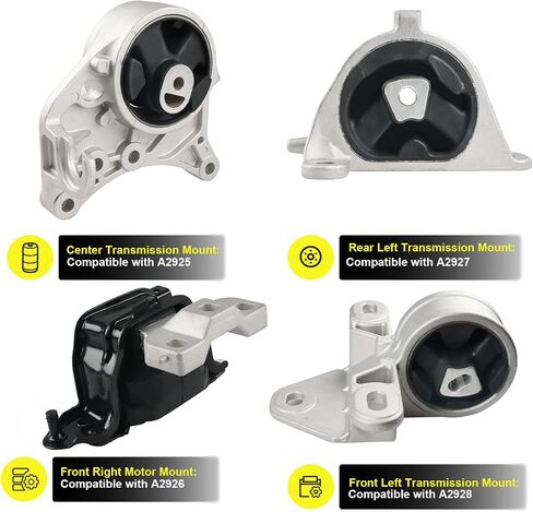 JDMON 4Pcs Engine Motor & Transmission Mount Kit Replacement for Chrysler Town & Country 3.3L , 3.8L Dodge Caravan, Grand Caravan 2001-2007 Compatible with A2925, A2926, A2927, A2928 in Saudi Arabia
