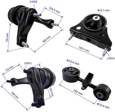 Front Rear Right Engine Motor Transmission Mount Set 4pcs Compatible with Toyota Highlander 2.4L 2WD 2001 2002 2003 Replace A7299 A4212 A4210 A4207 in Saudi Arabia