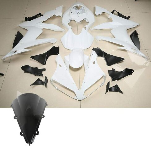 TCMT ABS Plastic INJECTION Unpainted White Motorcycle Fairing Bodywork Kit Fits For YAMAHA YZFR1 2004 2005 2006 in Saudi Arabia