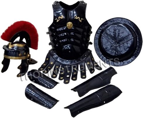 THOR INSTRUMENTS (with device) Medieval Muscle Body Armor Set Roman Centurion Helmet, Leg & Arm Guard, Shield Halloween Costume in Saudi Arabia