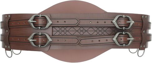 Medieval Viking Wide Belts, Faux Leather Armor Belts, LARP Halloween and Renaissance Costume Accessories Embossed in Saudi Arabia