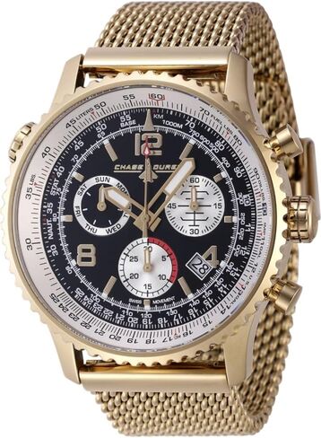 Invicta Chase Durer Flight Commander Men 49.5mm Stainless Steel Gold Black dial Z60 FE Quartz in Saudi Arabia