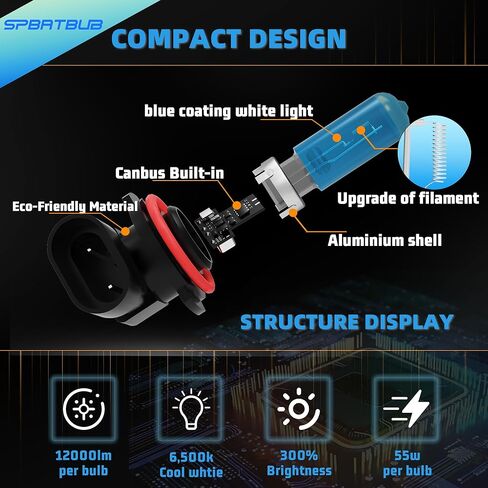 headlight bulbs compatible with 2014 2015 Kia Optima Halogen Headlight Bulbs,H7 High Beam + H7 Low Beam Headlight Bulbs Kits,Plug n Play,Super Bright 6000K White,Pack of 4 in Saudi Arabia