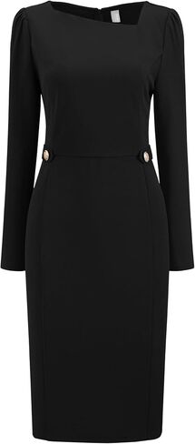 Women's Funeral Wear to Work Dress Long Sleeve 2025 Pencil Dress for Women in Saudi Arabia
