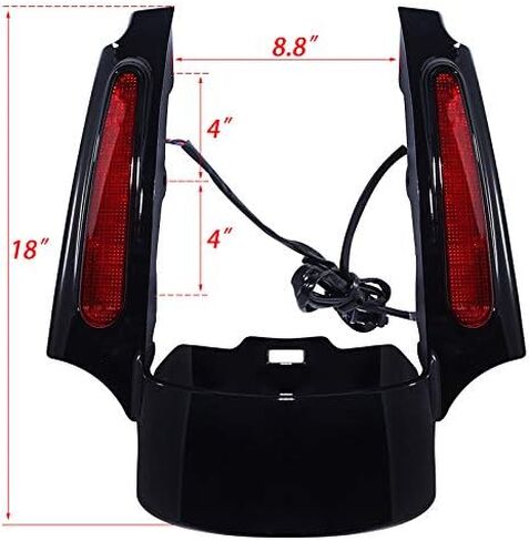 XFMT Fender Fender Extension Kit With Brake/Running/Turn LED LID لـ Harley Touring Road King Electra Street Glide 2009-2013 (Smoke Lens) in Saudi Arabia