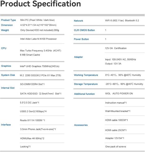 كمبيوتر صغير Beelink SEi12 Pro، معالج Intel Core i5 1240P من الجيل الثاني عشر، كمبيوتر صغير مع ذاكرة وصول عشوائي 16 جيجابايت/500 جيجابايت M.2 2280 NVMe SSD، يدعم 4K FPS/WiFi 6/BT5.2/Dual HDMI+Type-C/تشغيل تلقائي in Kuwait