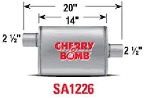 Nobrandname SA1226 كاتم الصوت - تحية قنبلة الكرز جسم بيضاوي عكس - H4 "X W9" X L14 "20" OAL 2-1/2 "O/C كاتم الصوت in Saudi Arabia