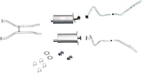 Exhaust System Muffler Pipe DUAL Replacement Parts For 1998 1999 2000 2001 2002 Mercury Grand Marquis W/O Resonators in Saudi Arabia