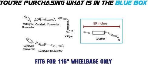 Northeastern Exhaust | Stainless Steel Exhaust Muffler Tailpipe Assembly Compatible for Nissan Frontier 2003-2004 3.3L | Free Clamps Included | Automotive Replacement Part | 116" Wheelbase in Saudi Arabia